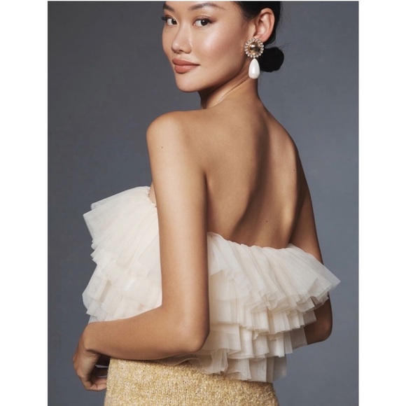 NWOT Sunday in Brooklyn / Anthropologie layered tulle top sz S - Picture 2 of 8
